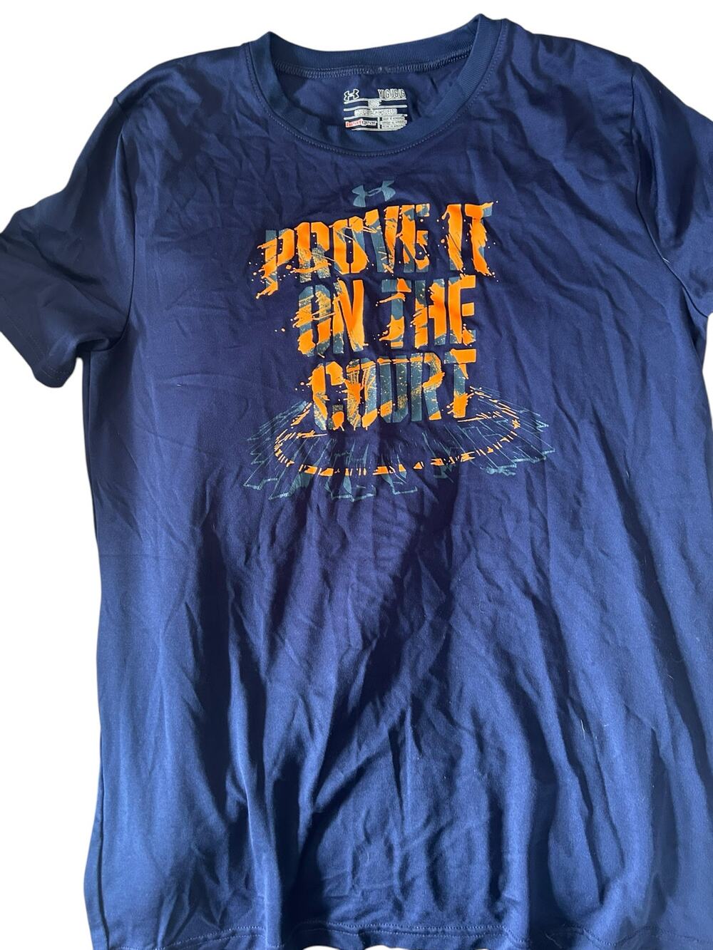 Under Armour blue protect the court shirt size large